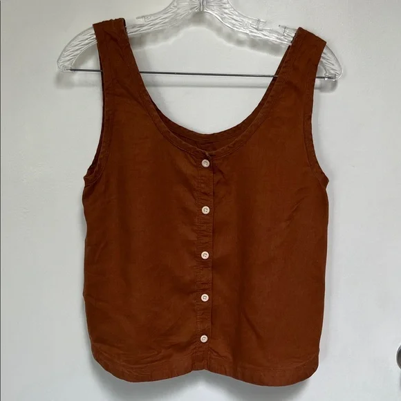 Rust/Brown Sleeveless Women's Top - Picture 2 of 4